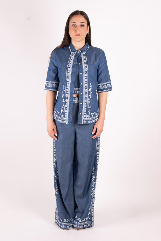 Fracomina camicia con ricamimi FS25ST6019W792E5 175 Fracomina Main 