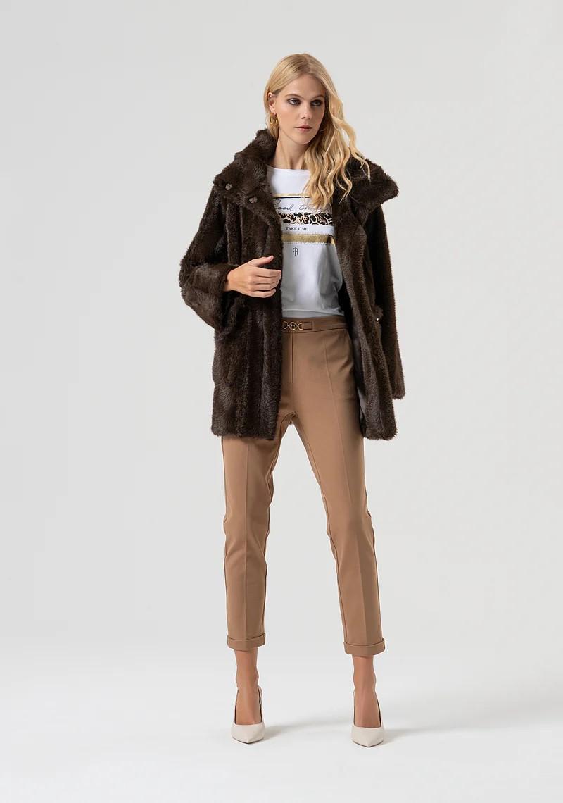 Fracomina Pantalone Chino slim con morsetto FR25WV4003W72701 093 Fracomina Preview 