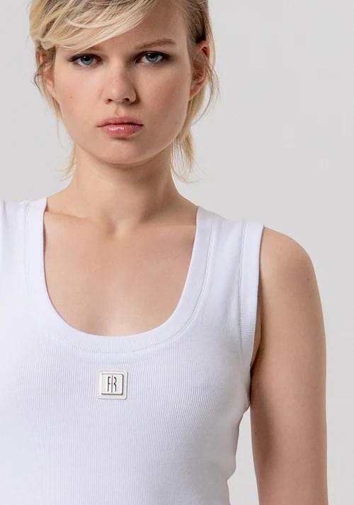 FRACOMINA CANOTTA SLIM A COSTINE CON PATCH FP26ST2001J40101 278 Fracomina Jeans 