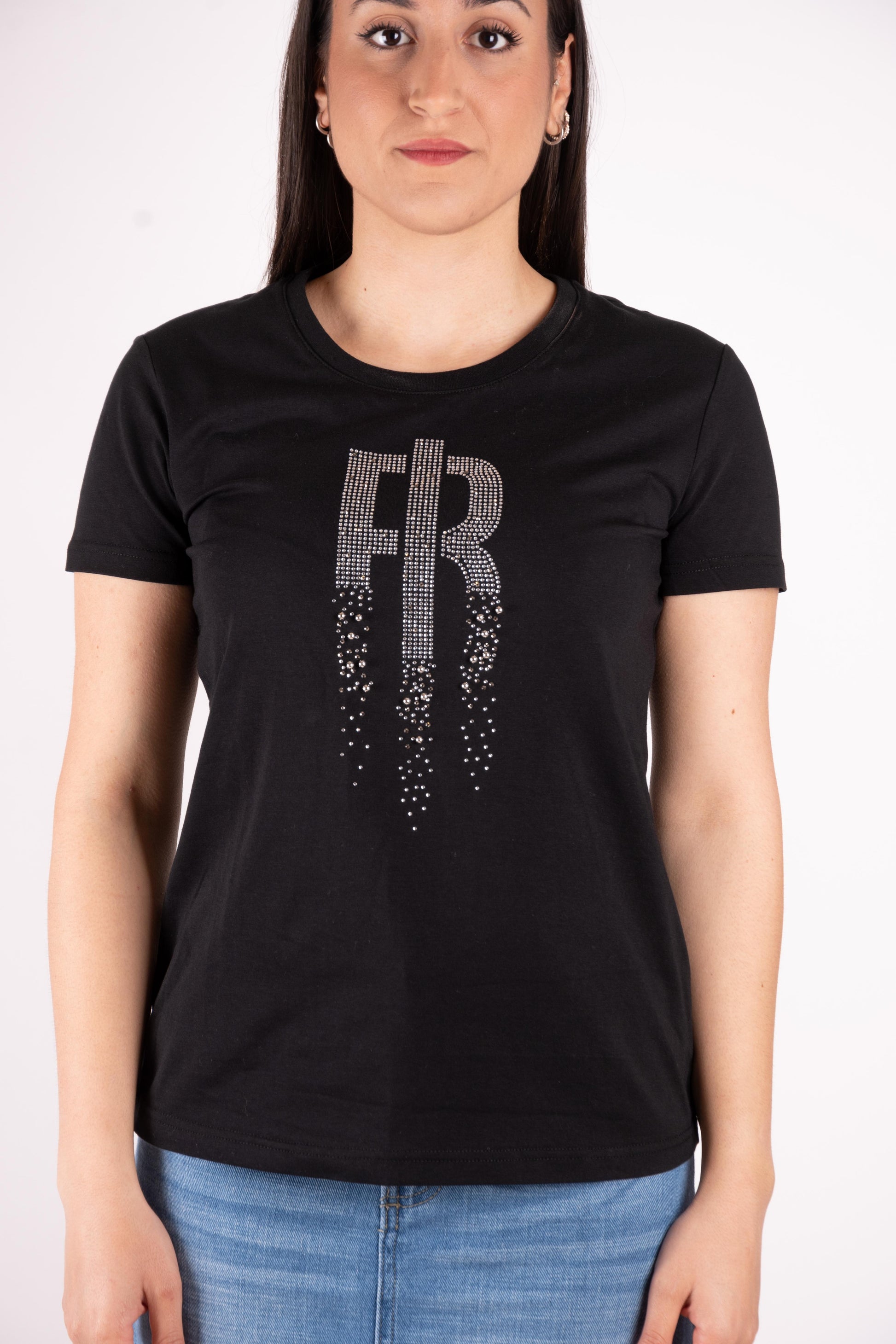Fracomina T-Shirt basic logo un strass FP25ST3004J401N5 053 Fracomina Jeans 