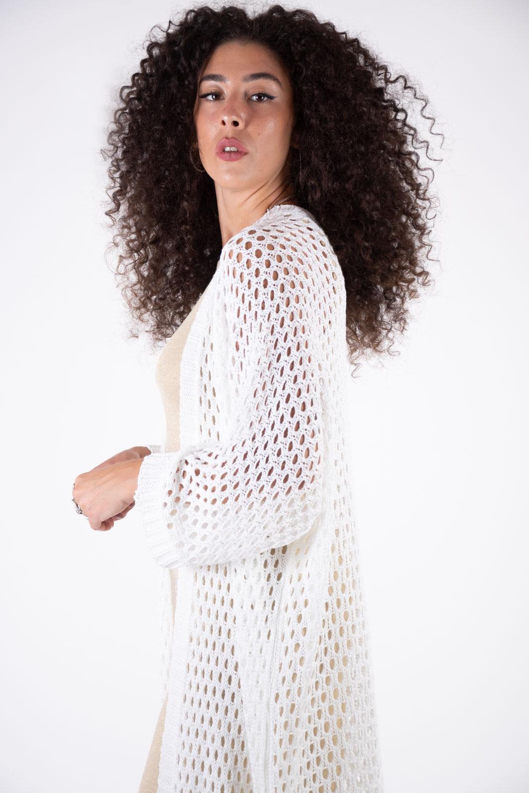 Susy Mix Cardigan lungo a rete A2117 02 Susy Mix 