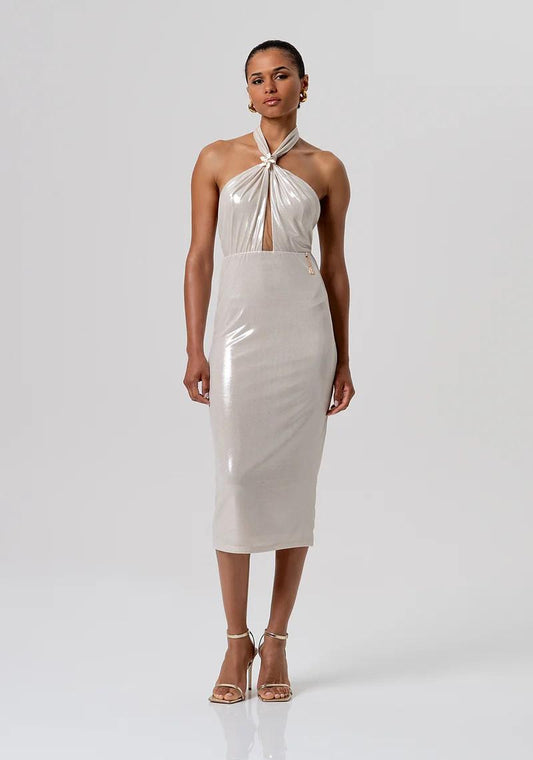 FRACOMINA ABITO MIDI IN JERSEY SPALMATO FQ26SD2005W798Y7 150 Fracomina Gold 