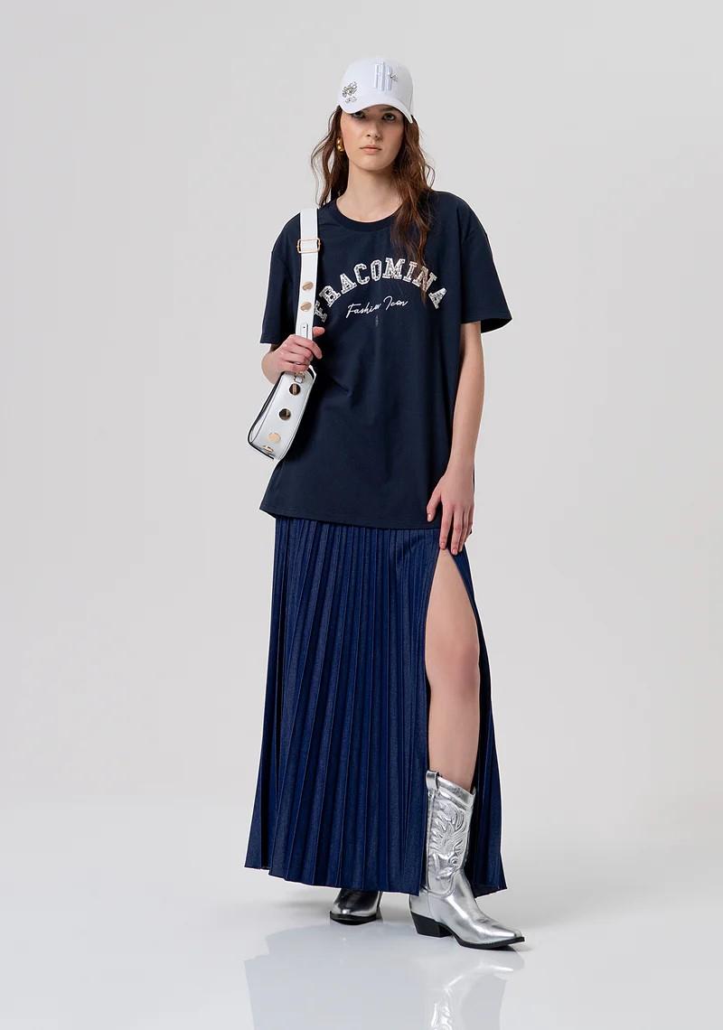 FRACOMINA T-SHIRT OVERSIZE CON LOGO CON APPLICAZIONI DI STRASS FR26ST3056J40001 117 Fracomina Preview 