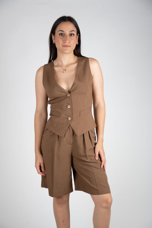 Vicolo Gilet in lino unito TB1569 02 Vicolo 