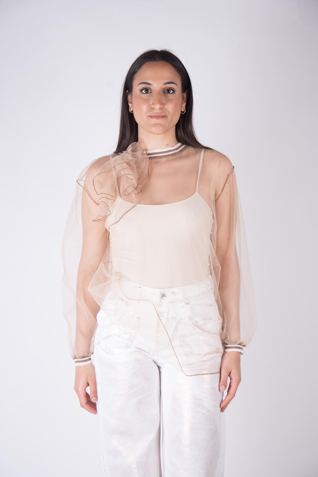 Susy mix èlite maglia in tulle con fiore 24074 01 Susy Mix èlite 