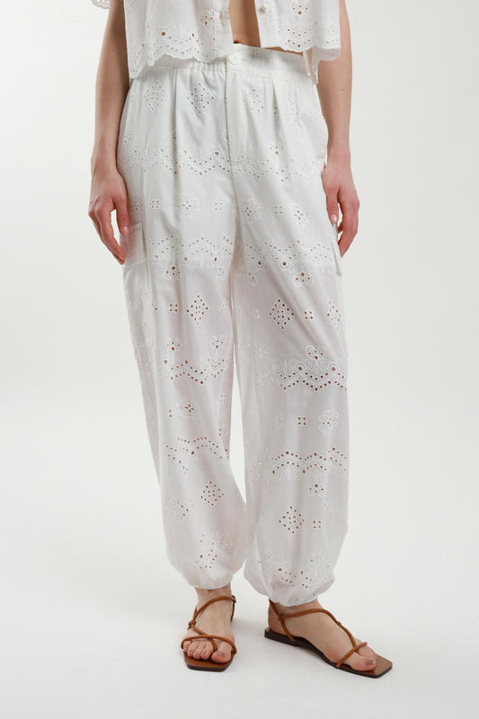Susymix Pantalone cargo in pizzo Sangallo SM00471 01 Susy Mix 