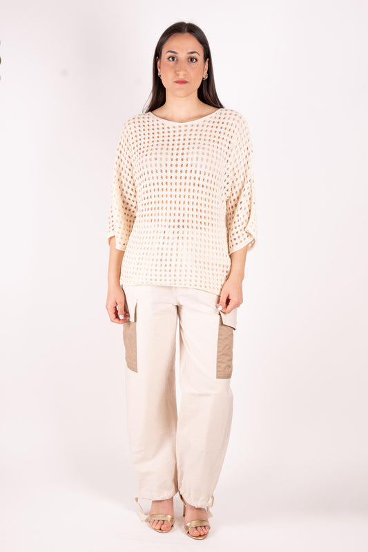 Fracomina Maglia in misto viscosa traforata FJ25ST7011K410O7 B59 Fracomina Easy chic 