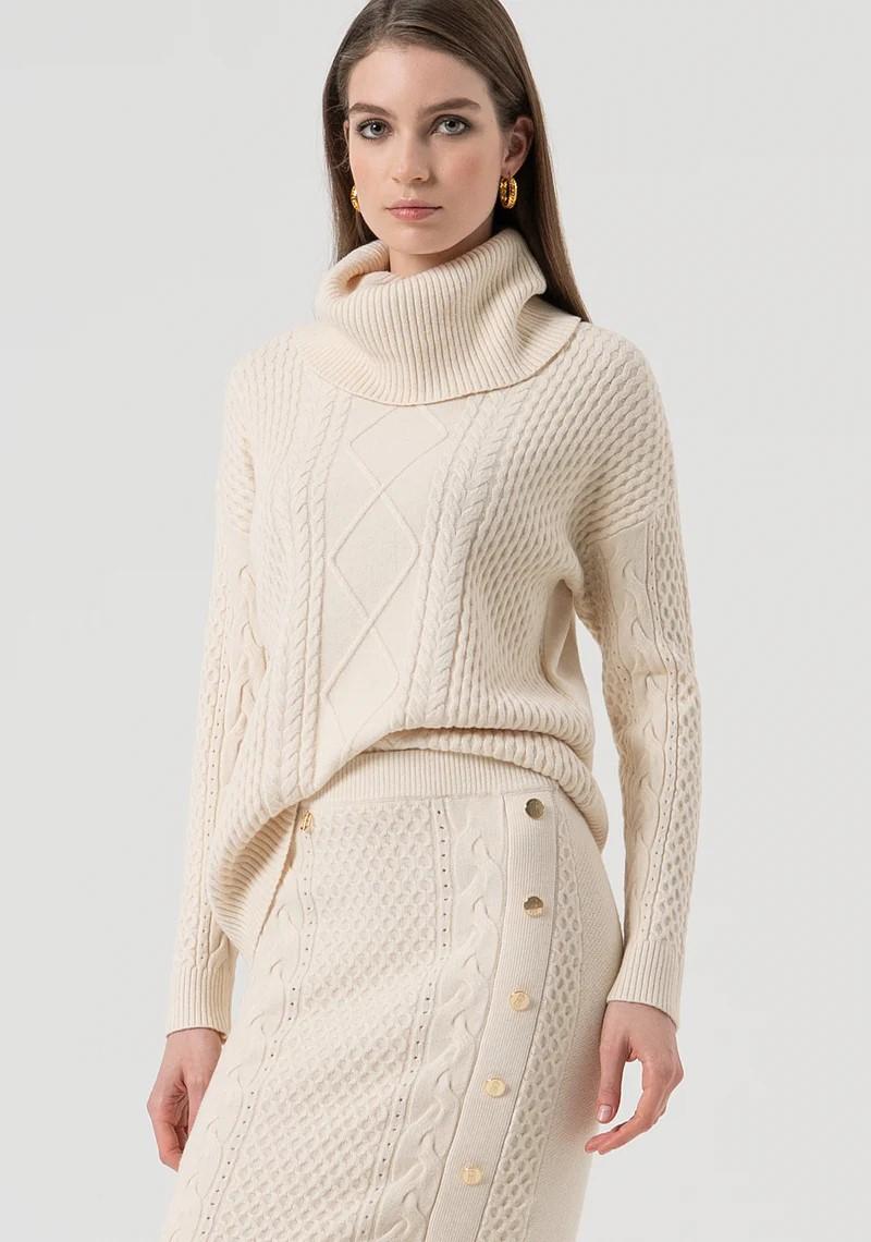 FRACOMINA GONNA IN MAGLIA MIDI PUNTO TRECCIA FR25WG4007K50201 508 Fracomina Preview 