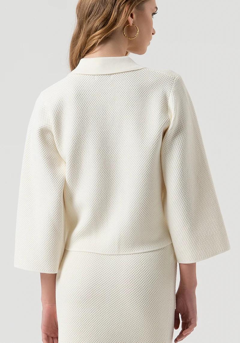 Fracomina Cardigan collo polo con bottoni oro punto riso FR25WT8017K55301 108 Fracomina Preview 