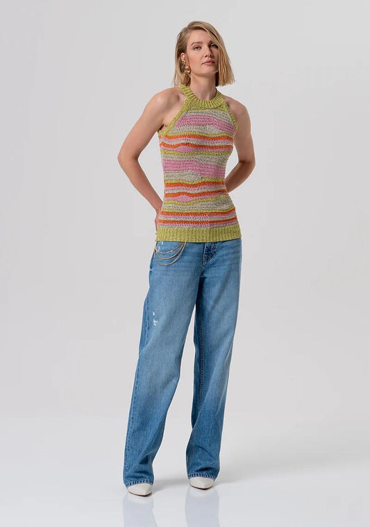 FRACOMINA JEANS WIDE LEG  VITA ALTA CON CINTURA FR26SV5007D471O1 437 Fracomina Preview 