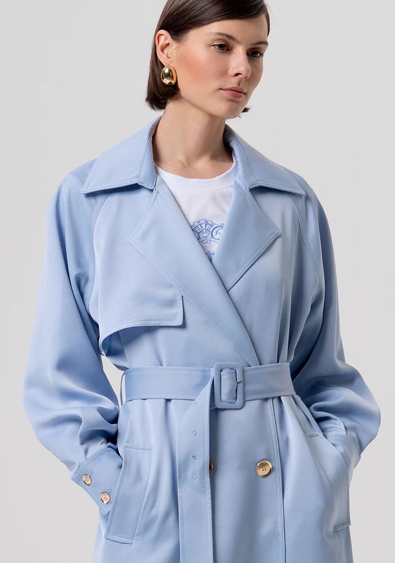 FRACOMINA TRENCH LUNGO IN RASO CON CINTURA FR26SC7003W41101 175 Fracomina Preview 