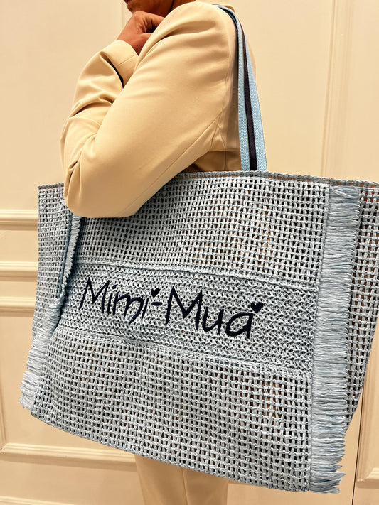 MIMì MUà BORSA IN PAGLIA CON LOGO RICAMATO M8-X201476 540 MIMI MUA 