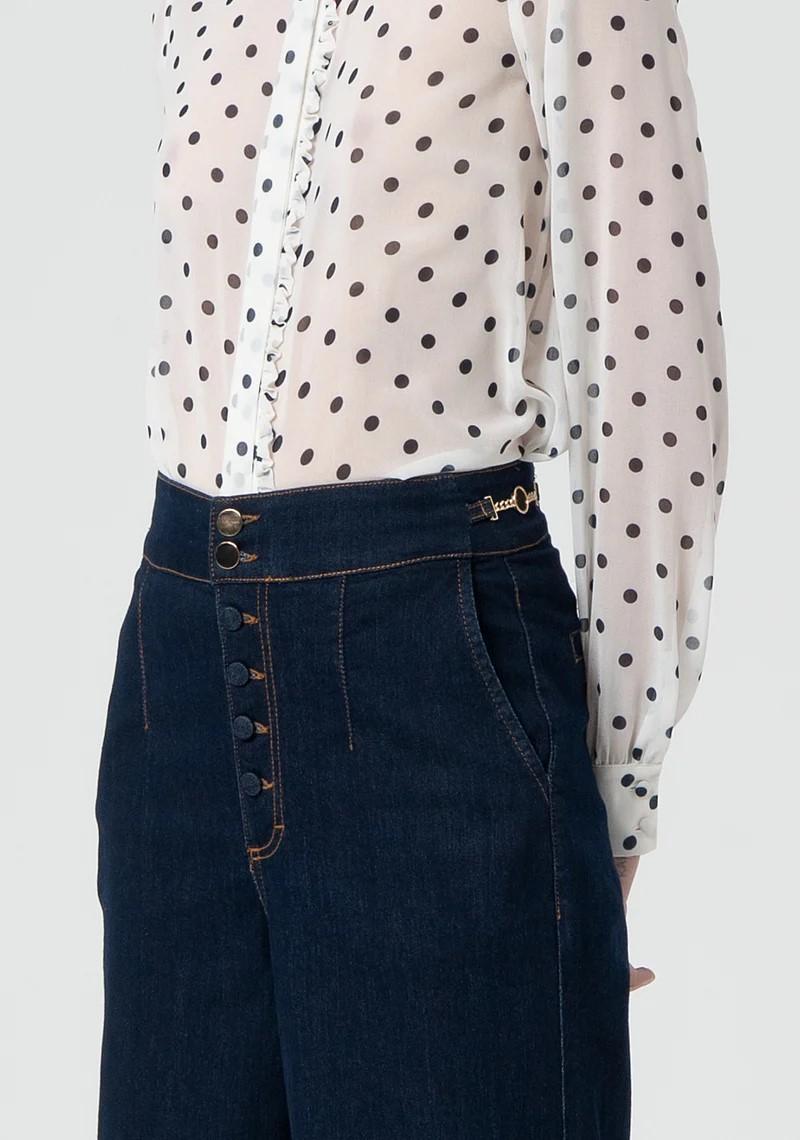 Fracomina Jeans palazzo bottoni in denim FR25SV3014D46093 L23 Fracomina Preview 