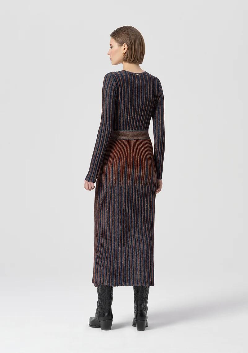 FRACOMINA ABITO MIDI IN LANA E LUREX BICOLORE FS25WD5006K558Q7 M23 Fracomina Main 