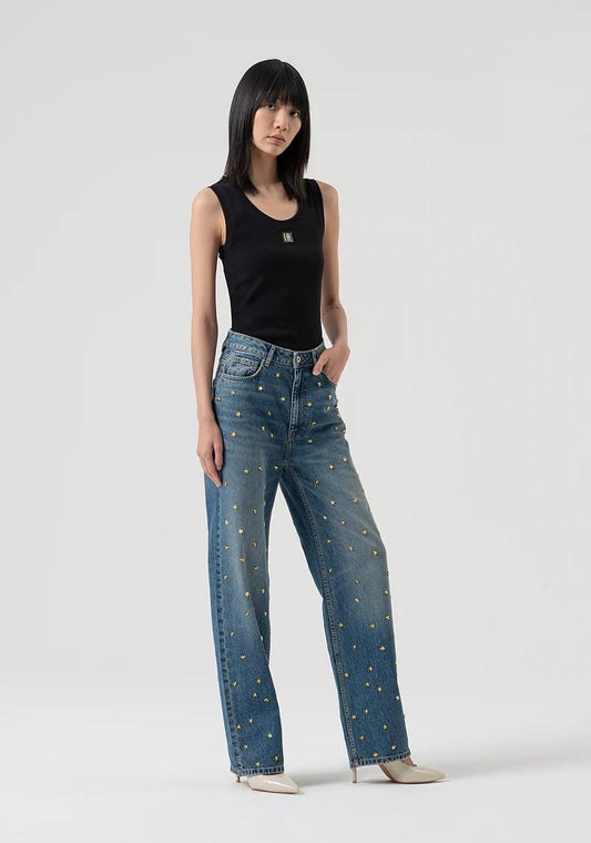 Fracomina Jeans gamba larga con borchie FR25WV2021D419R9 337 Fracomina Preview 