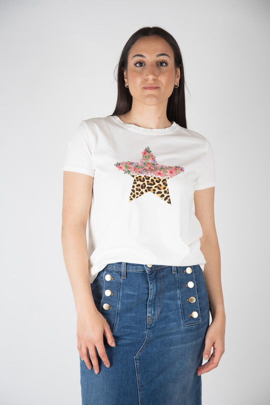 Vicolo T- Shirt stella mix stampa RB0523 01 Vicolo 