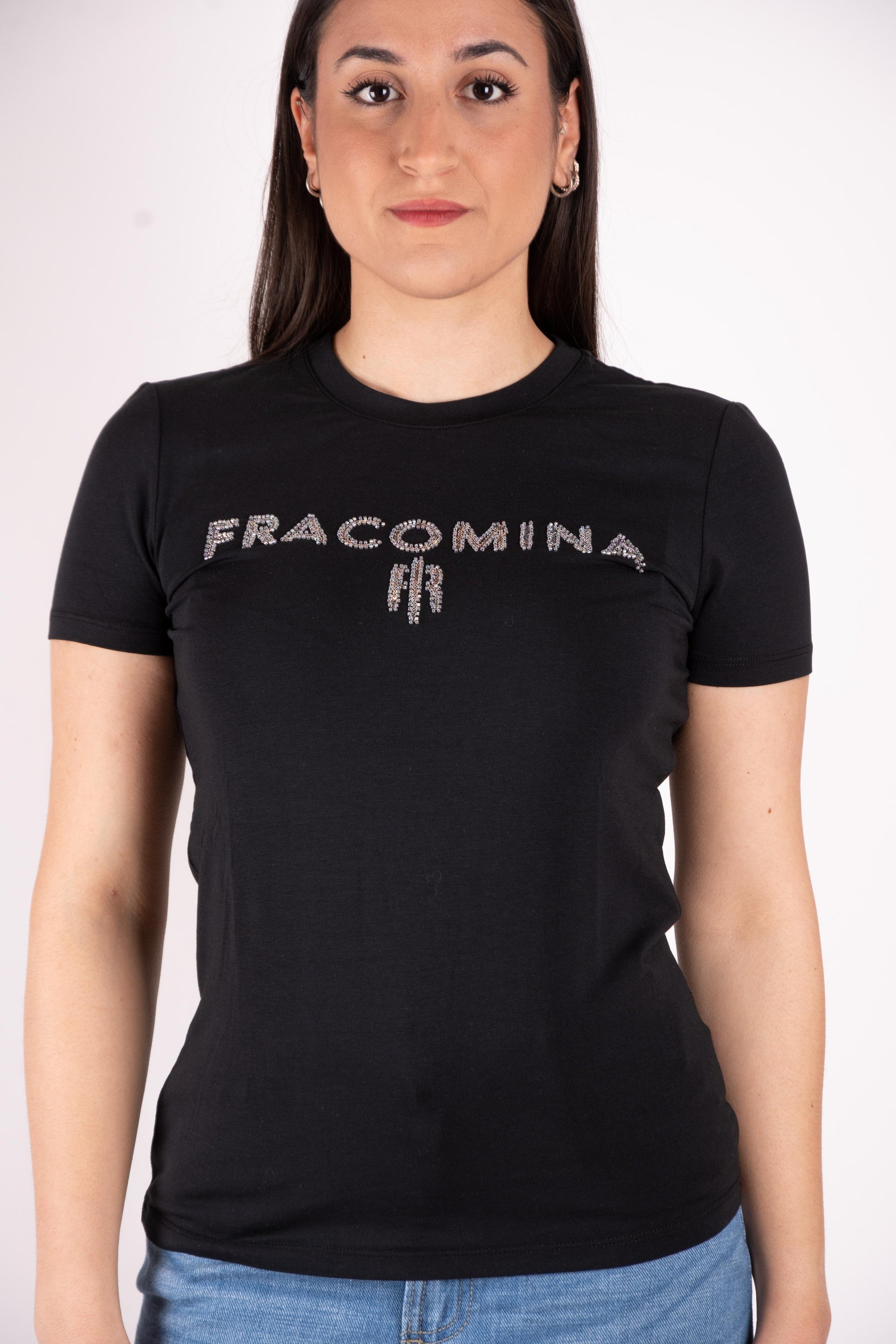 Fracomina T-shirt logo pailletes FP25ST3011J449N5 053 Fracomina Jeans 
