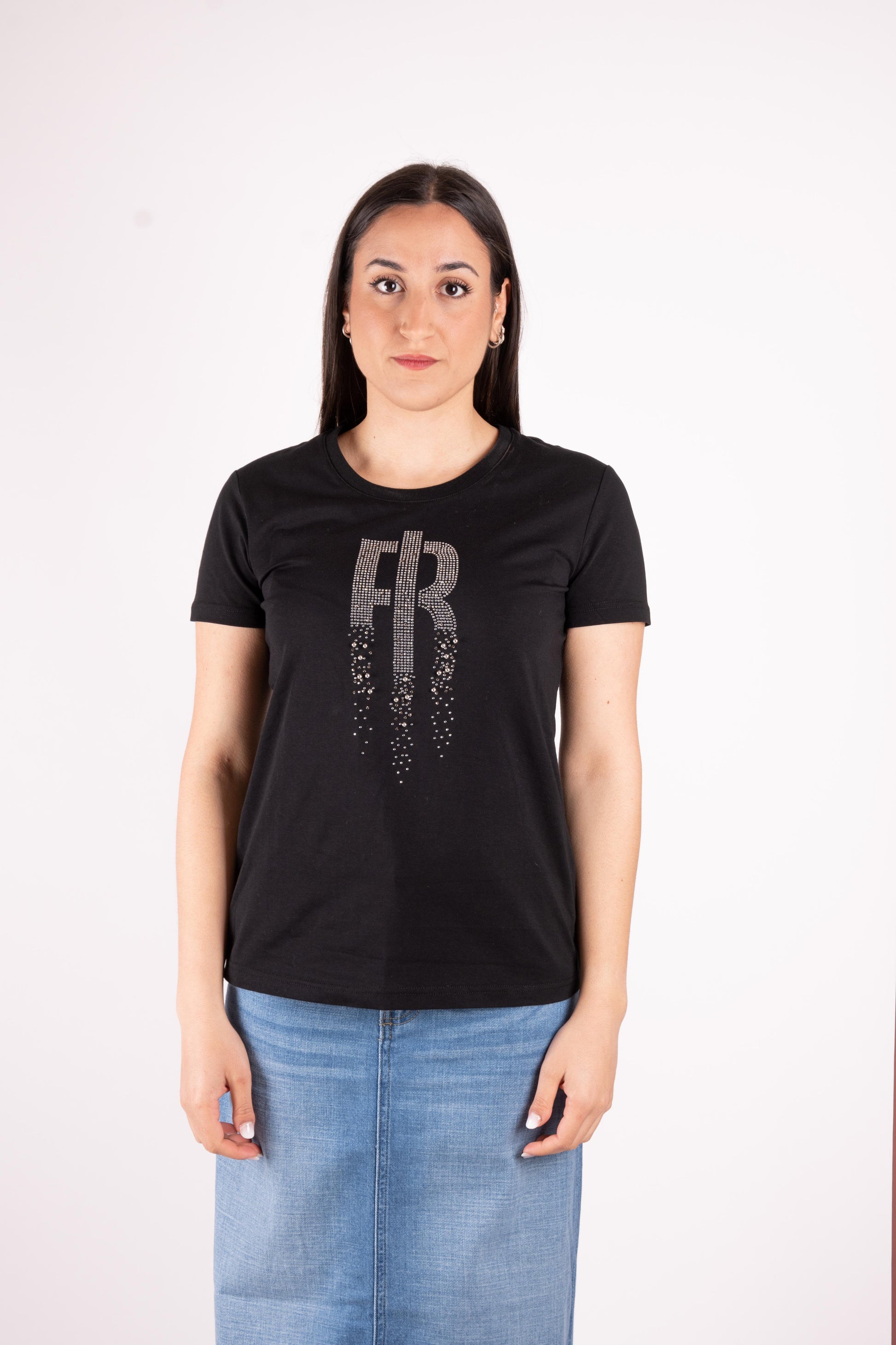 Fracomina T-Shirt basic logo un strass FP25ST3004J401N5 053 Fracomina Jeans 