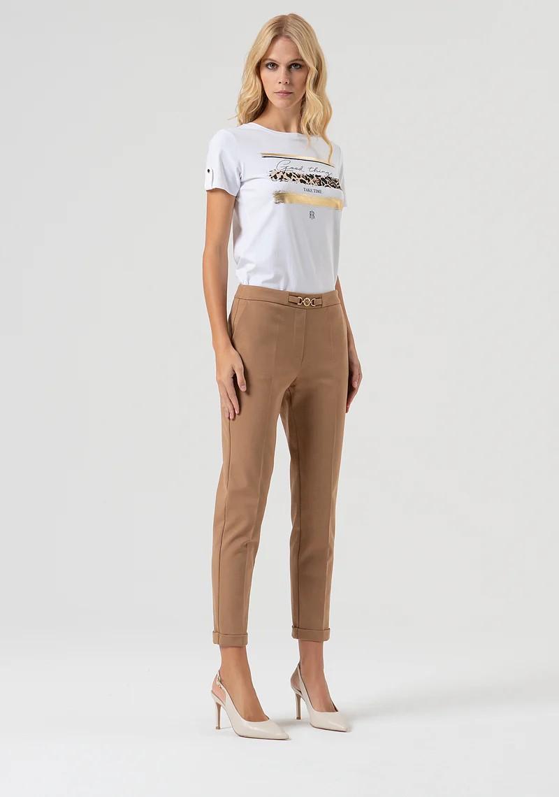 Fracomina Pantalone Chino slim con morsetto FR25WV4003W72701 093 Fracomina Preview 