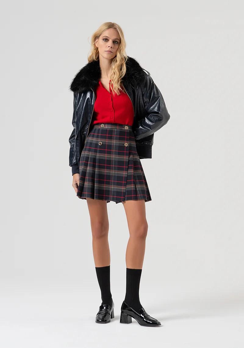 Fracomina Gonna mini svasata stampa tartan FR25WG1001W45995 T62 Fracomina Preview 
