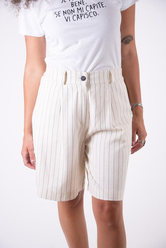 Susy Mix Bermuda in lino gessato SM1169H 02 Susy Mix 