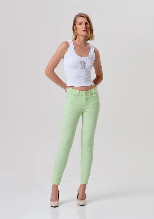 FRACOMINA A COSTINE CROPPED CON MONOGRAMMA IN CRISTALLI FP26ST2003J42701 278 Fracomina Jeans 
