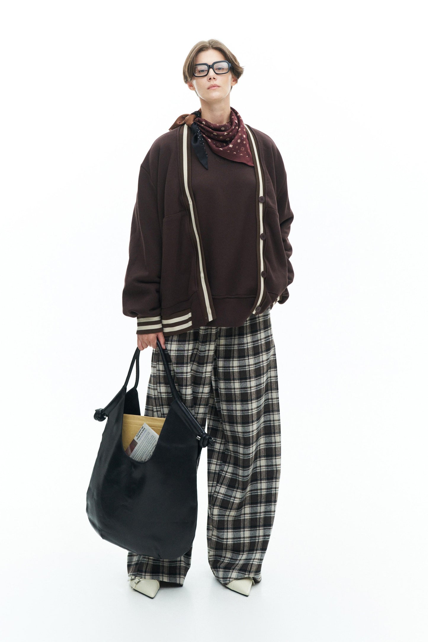 Lumina Cardigan oversize bordo in contrasto LD3574 01 LUMINA 