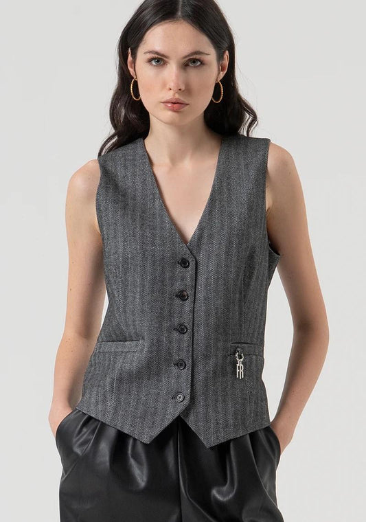 FRACOMINA GILET TAGLIO MASCHILE IN TESSUTO SPIGATO FR25WJ5005W492W5 159 Fracomina Preview 