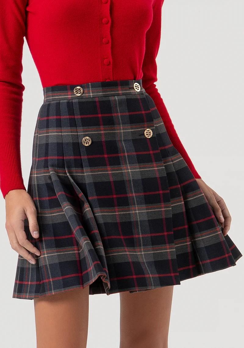 Fracomina Gonna mini svasata stampa tartan FR25WG1001W45995 T62 Fracomina Preview 