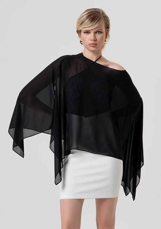 FRACOMINA STOLA AMPIA IN GEORGETTE FQ26SC5001W41201 053 Fracomina Gold 