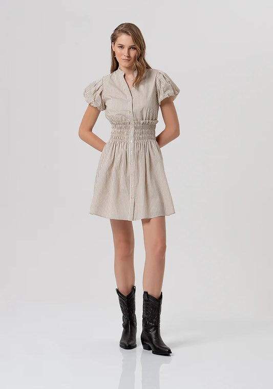 FRACOMINA ABITO MINI IN COTONE RIGATO MANICA A SBUFFO FR26SD1007W513N8 508 Fracomina Preview 