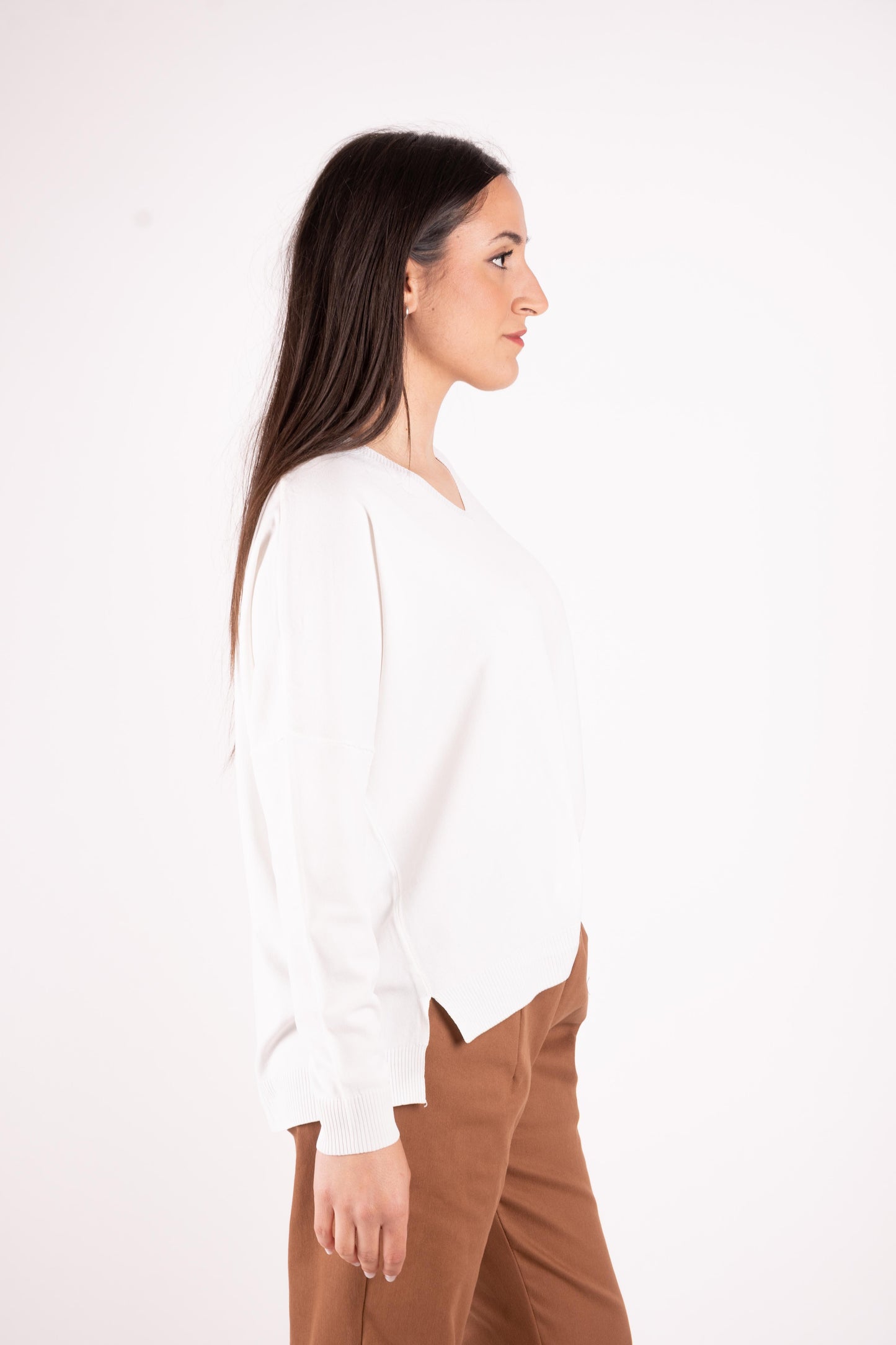 Susy Mix Maglia basic scollo a V oversize K270 1 Susy Mix 