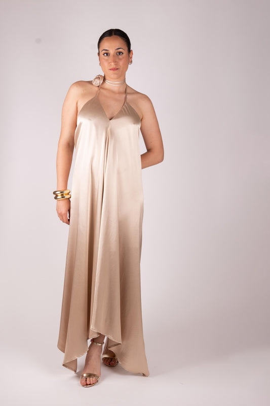 Fracomina Abito lungo in raso satin FQ25SD2005W51701 150 Fracomina Gold 