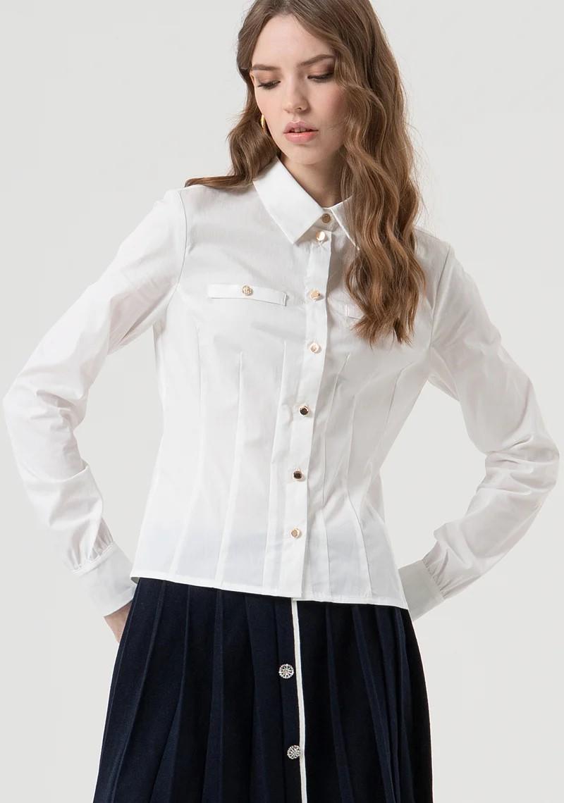 Fracomina Camicia Slim con bottoni metallo con logo FR25WT6016W80101 278 Fracomina Preview 