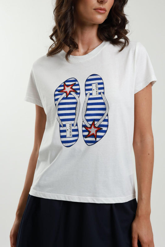Susy Mix T-shirt infradito strass 53811 01 Susy Mix 