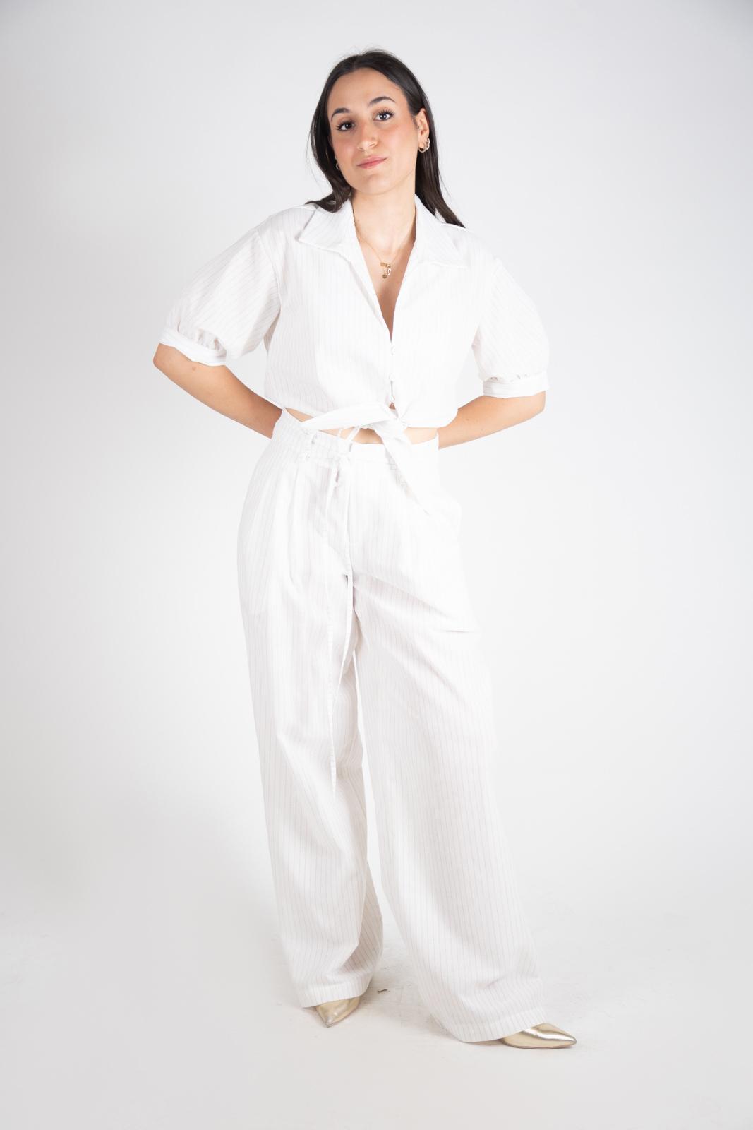 Lumina Pantalone laccetti gamba larga L8662 02 LUMINA 