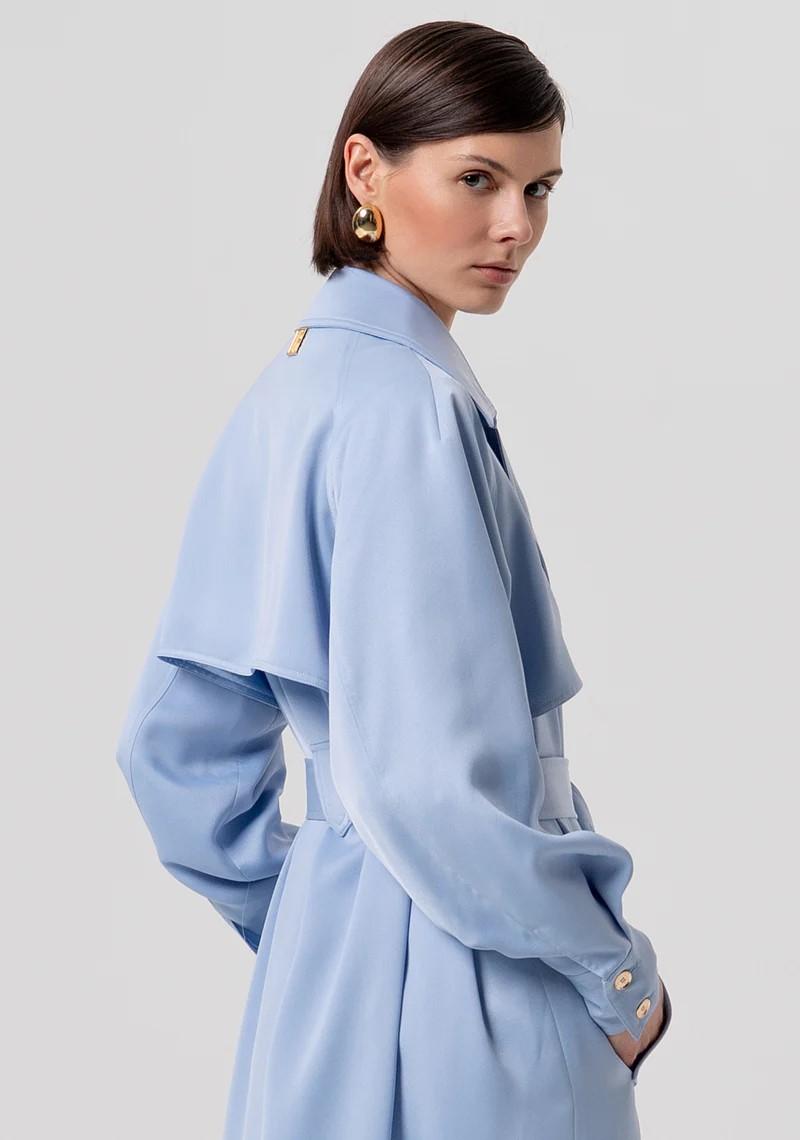 FRACOMINA TRENCH LUNGO IN RASO CON CINTURA FR26SC7003W41101 175 Fracomina Preview 