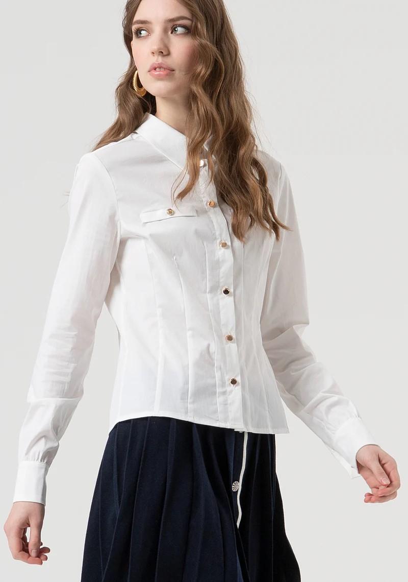 Fracomina Camicia Slim con bottoni metallo con logo FR25WT6016W80101 278 Fracomina Preview 