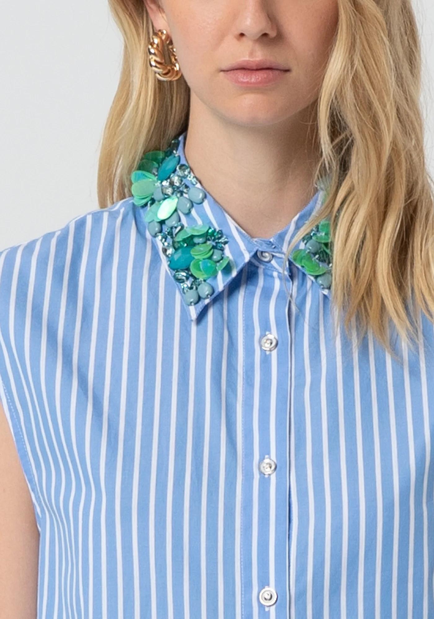 Fracomina Camicia over smanicata rigata FR25ST6011W400N8 M02 Fracomina Preview 