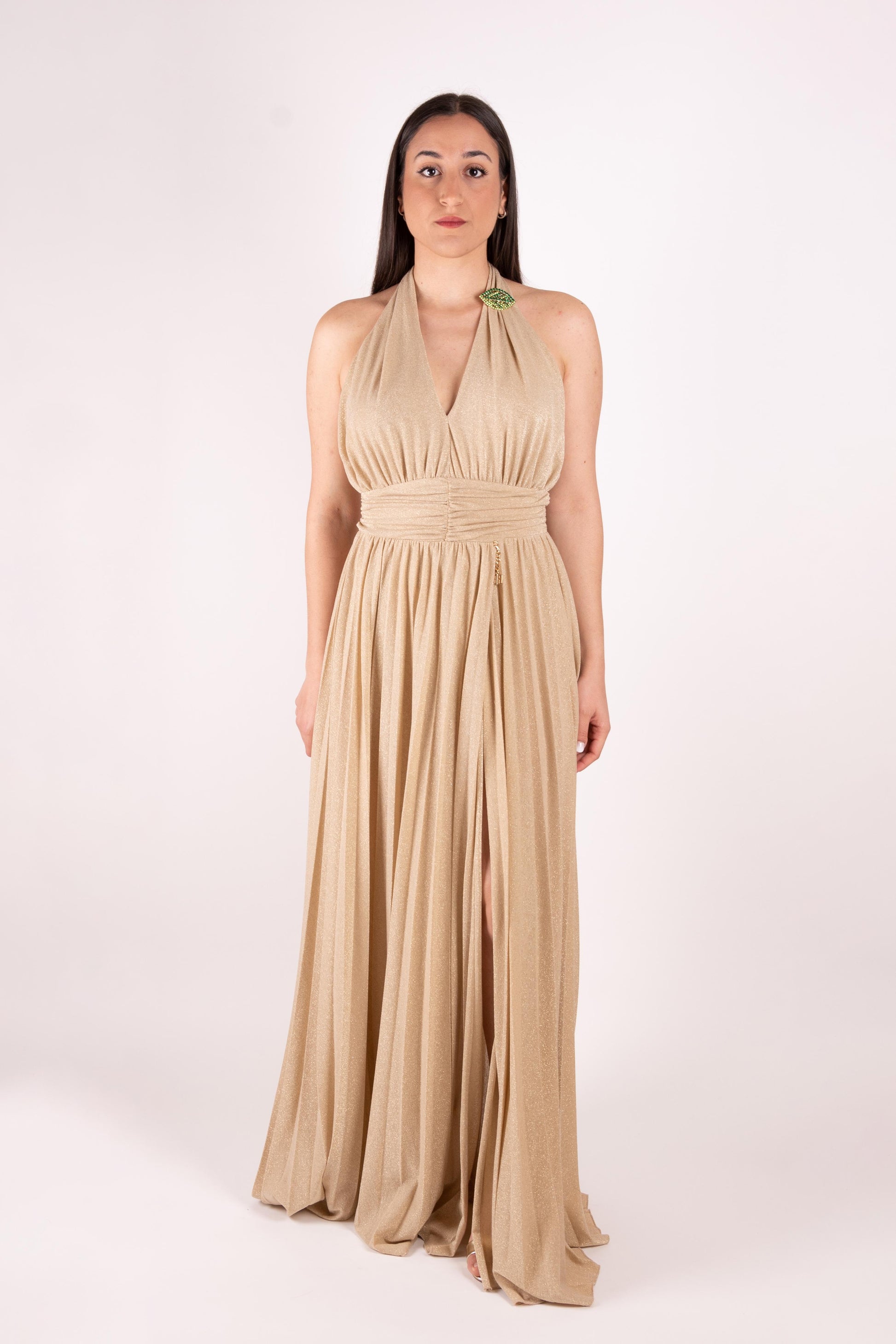 Fracomina Abito lungo jersey lurex FQ25SD3010W799Q7 150 Fracomina Gold 