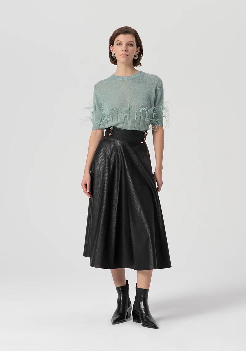 FRACOMINA GONNA AMPIA IN ECO PELLE STAMPA RETTILE FS25WG2001P41101 053 Fracomina Main 