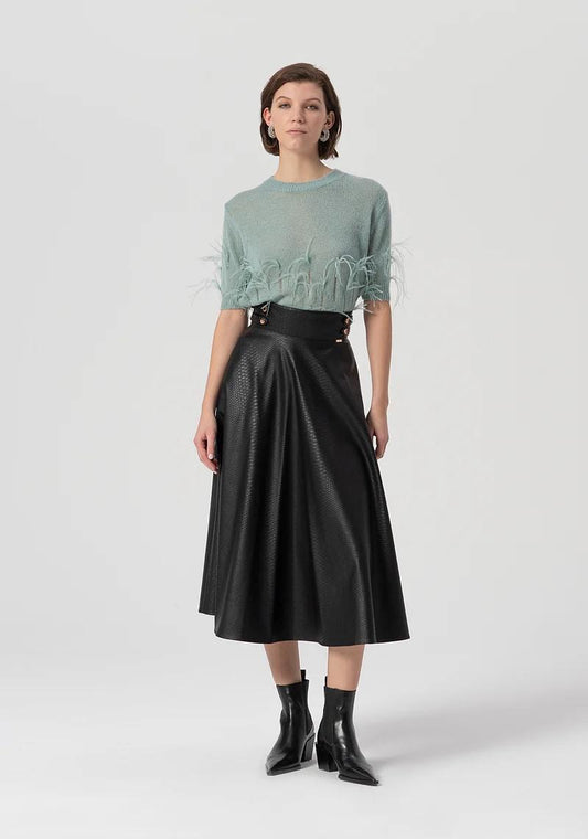 FRACOMINA GONNA AMPIA IN ECO PELLE STAMPA RETTILE FS25WG2001P41101 053 Fracomina Main 