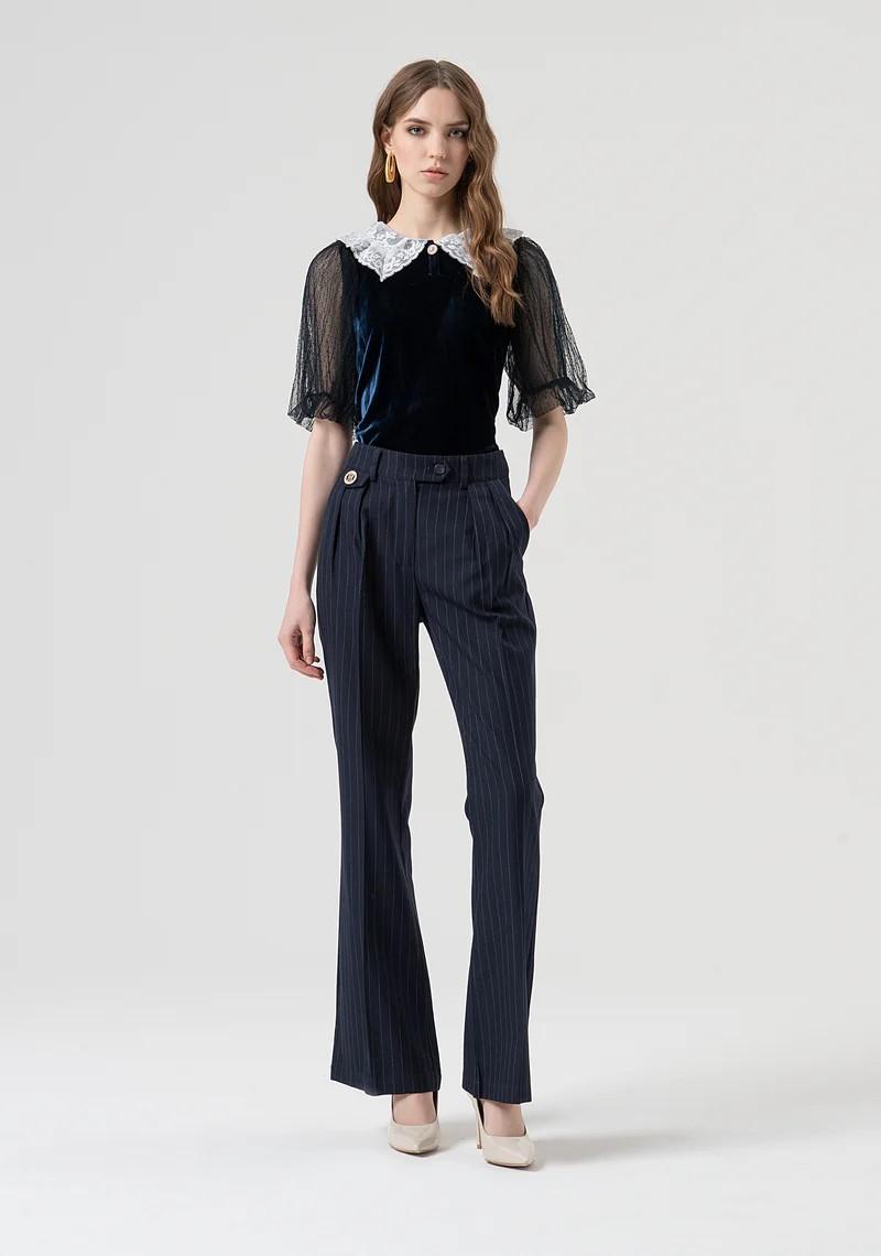 Fracomina Pantalone gessato fondo ampio FR25WV2005W813D4 117 Fracomina Preview 