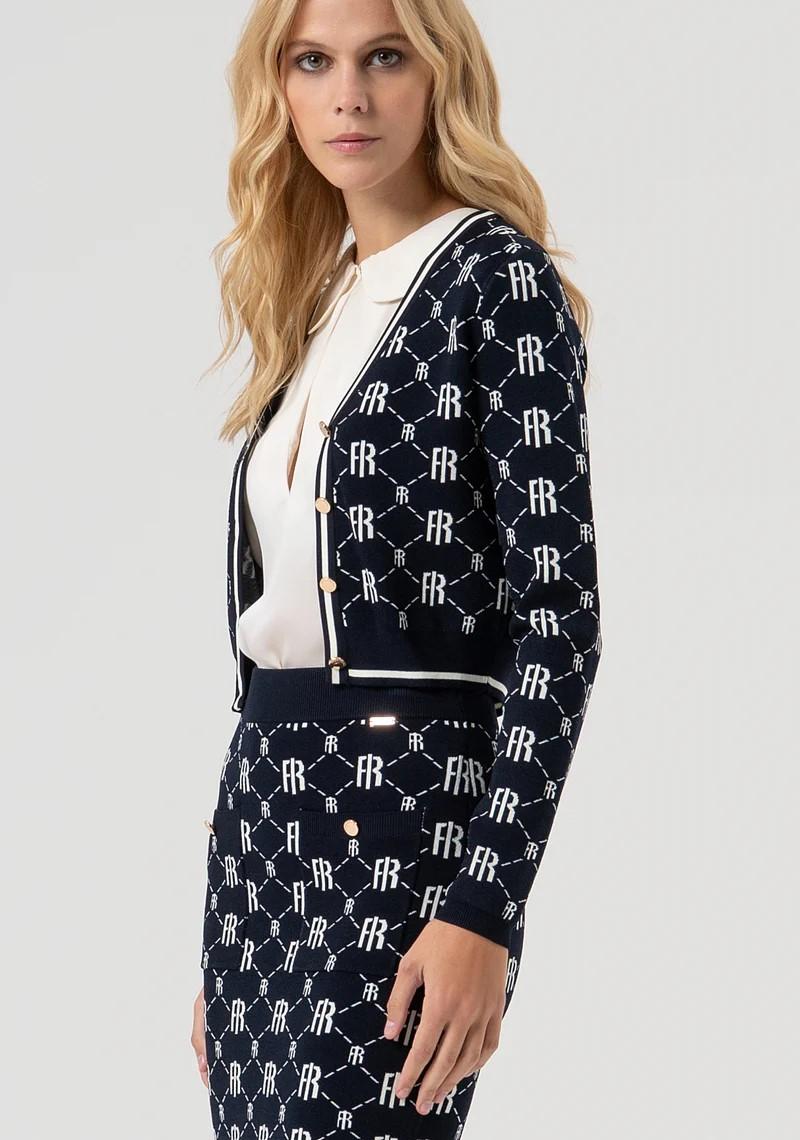 Fracomina Cardigan logo jacquard FR25WT8036K414F8 968 Fracomina Preview 