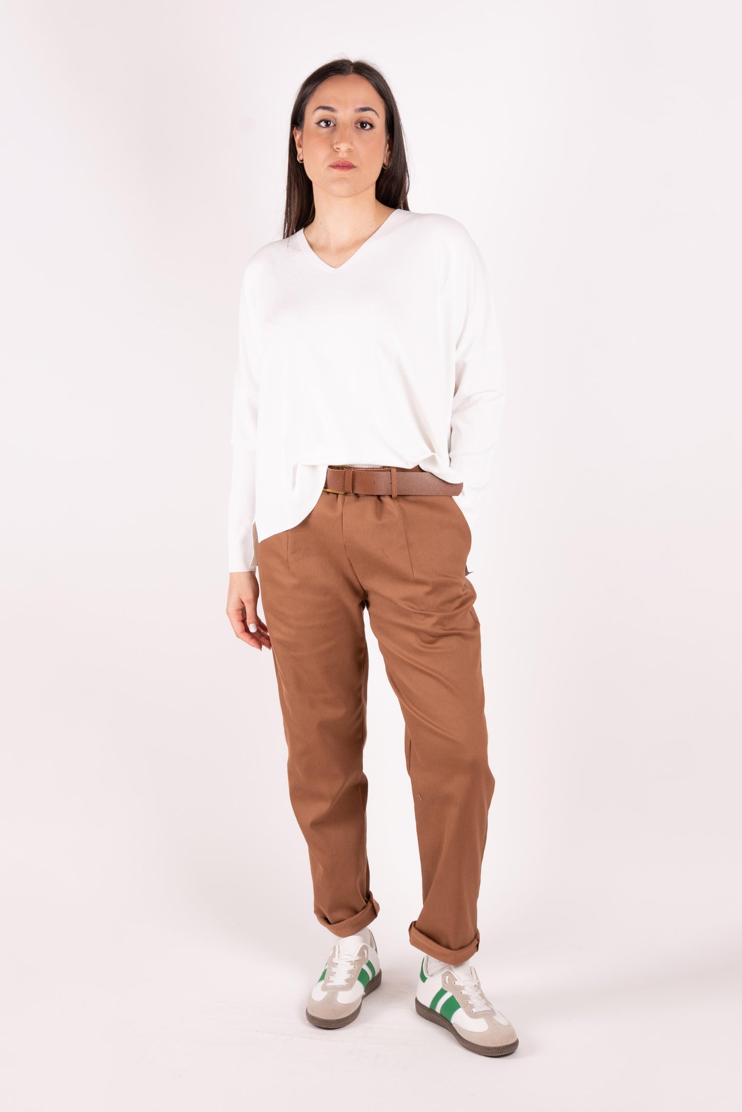 Susy Mix Maglia basic scollo a V oversize K270 1 Susy Mix 