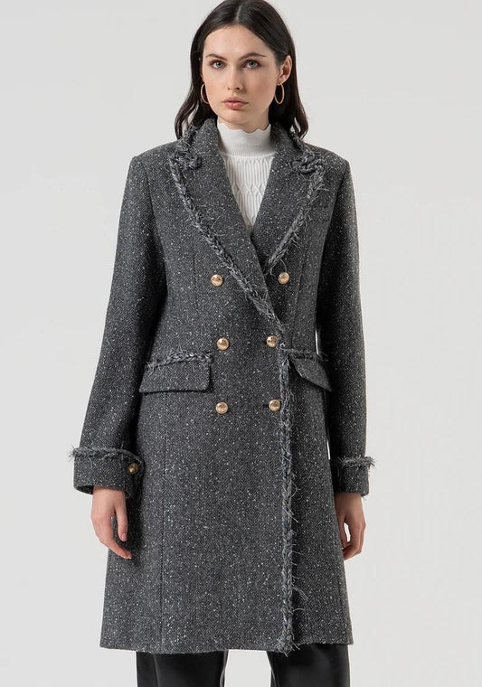 Fracomina Cappotto doppiopetto tweed FR25WC1008W810J1 159 Fracomina Preview 