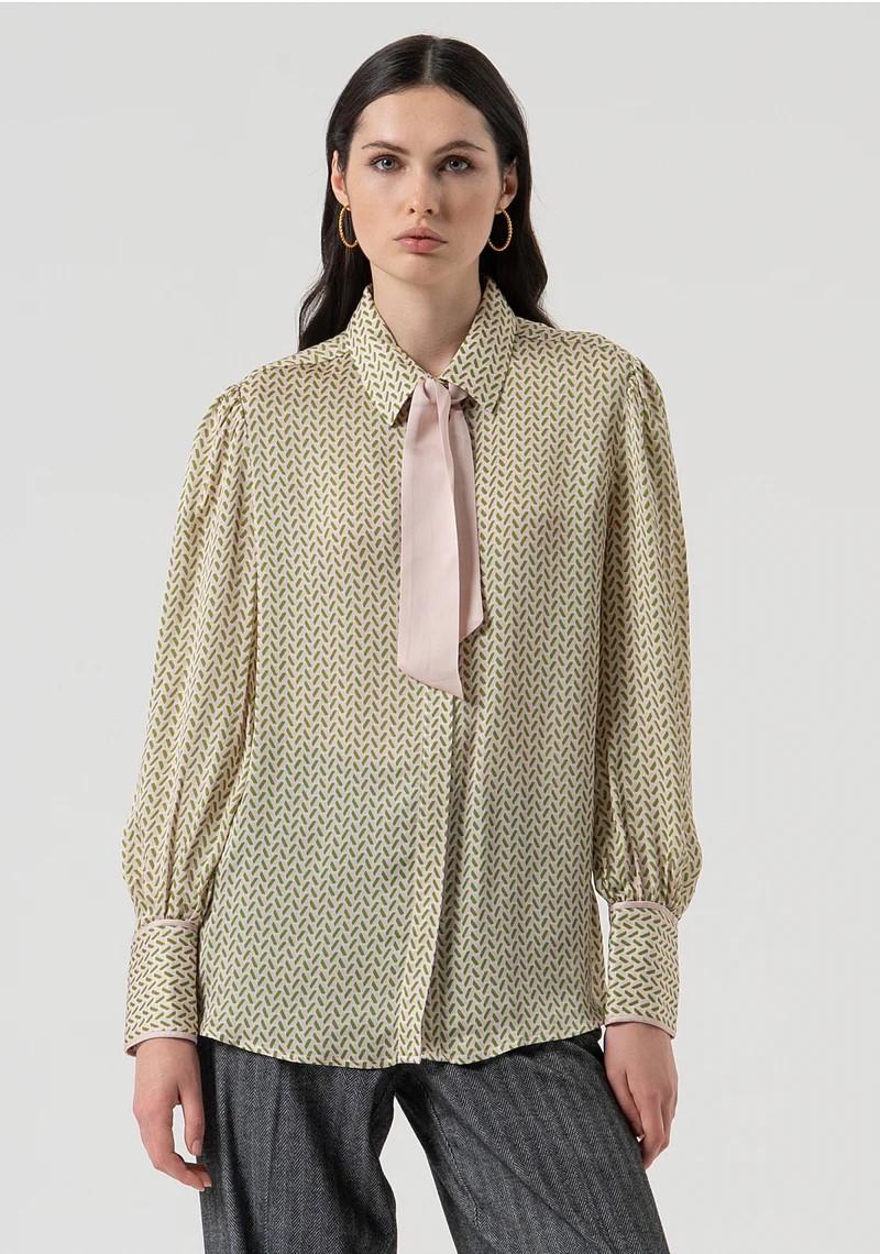 Fracomina Camicia fantasia con cravatta FR25WT6019W807K1 T58 Fracomina Preview 