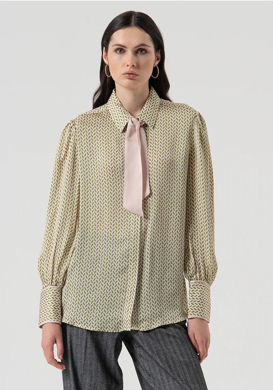 Fracomina Camicia fantasia con cravatta FR25WT6019W807K1 T58 Fracomina Preview 