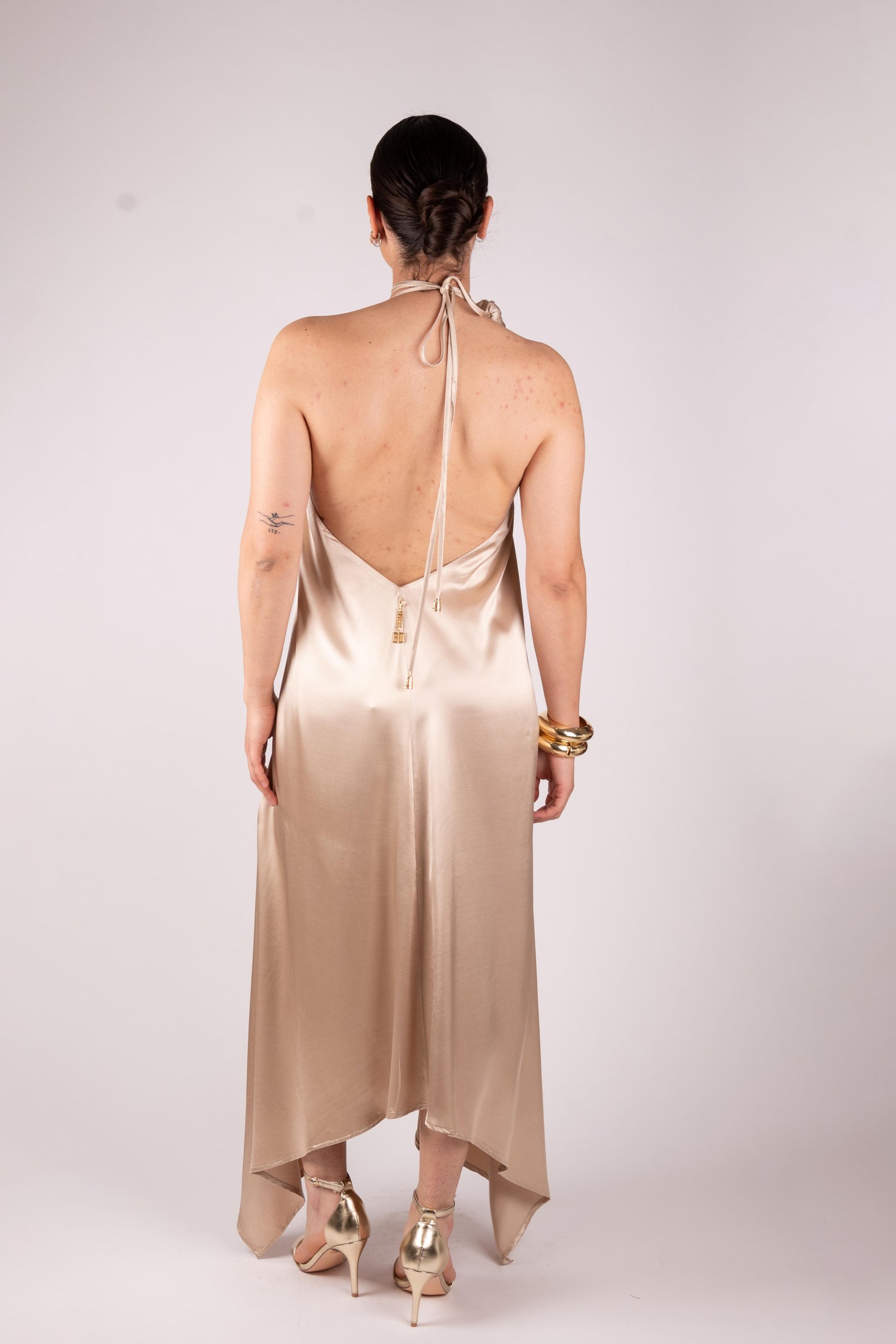 Fracomina Abito lungo in raso satin FQ25SD2005W51701 150 Fracomina Gold 
